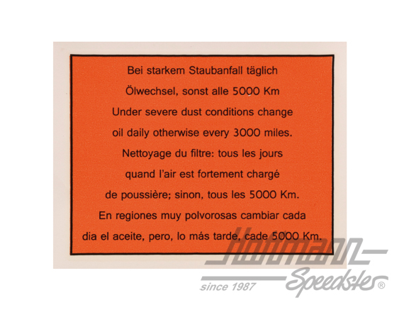 Adesico "Ölwechsel" (cambio dell'olio), filtro d'aria, Furgone T1 | ZVW25A | 021-0195-10