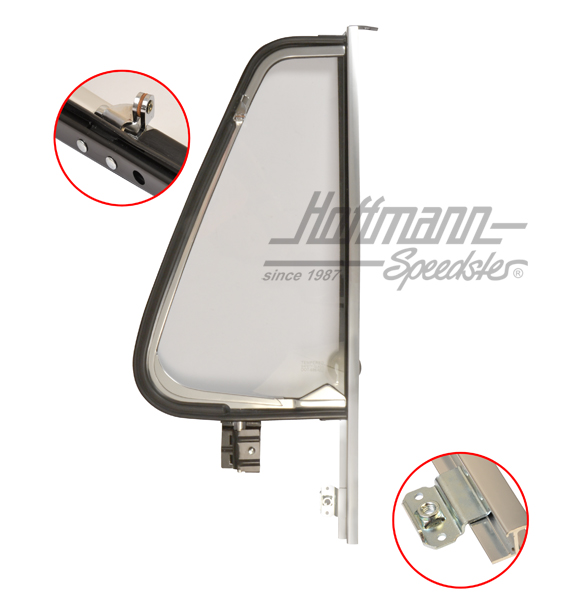 Deflettore, completo, Furgone T2, cromato, sinistra                                                 