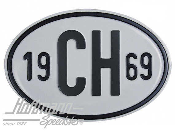 Targa sigla internazionale "CH" (Svizzera), "1969", alluminio |  | 020-2401-69