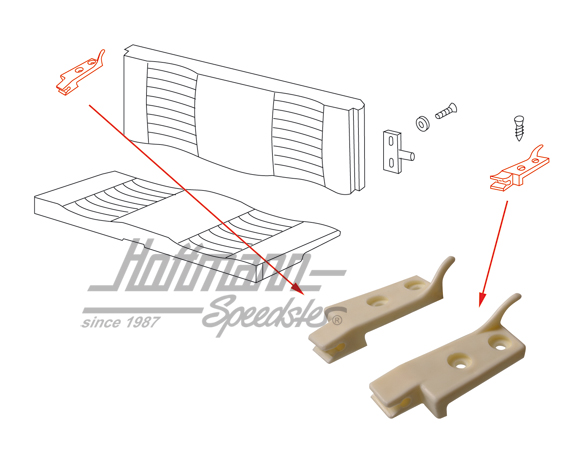 Alloggiamento, schienale sedile posteriore, Cabriolet, 68-74 | 141 885 563 A | 066-1242
