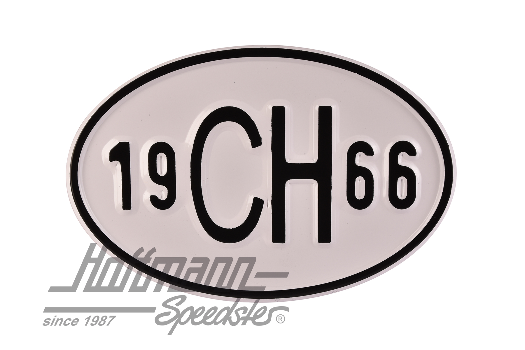 Targa sigla internazionale "CH" (Svizzera), "1966", alluminio |  | 020-2401-66