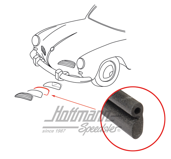 Guarnizione, griglia aerazione, anteriore, 50-74 | 141 853 657 A | 060-0057