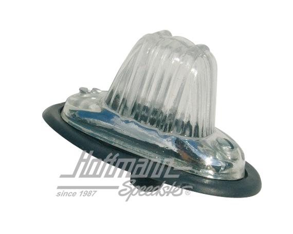 Lampeggiante rigato, T1/T2, bordo cromato, bianco (piccolo) | 111 953 061 A  weiß | 020-4463-06