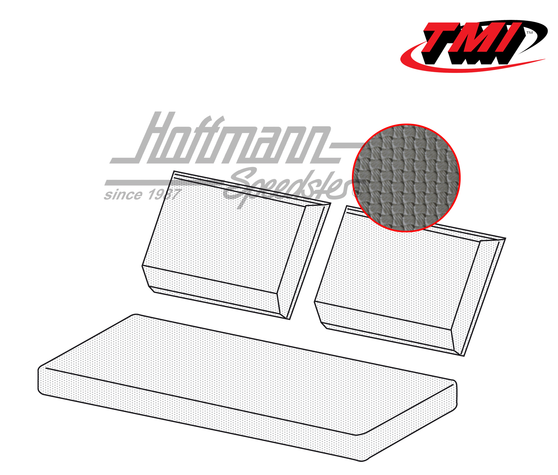Coprisedile, panca posteriore, Pescaccia, grigio (tessuto di cestino) | 43-1417-06 | 080-5063-06